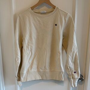 Champion Reverse Weave Cream Crewneck Pullover Sweatshirt - Women's